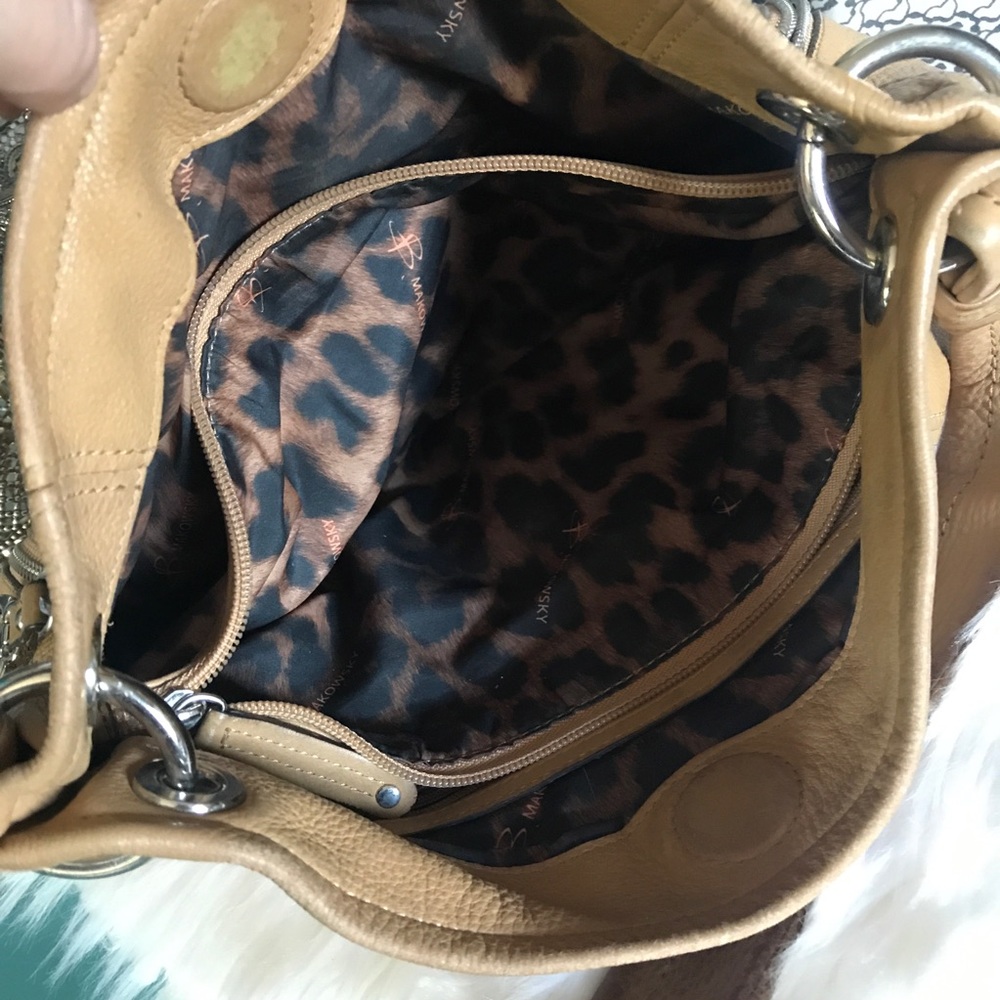 B Makowsky boho chic tan shoulder bag - Picture 14 of 16